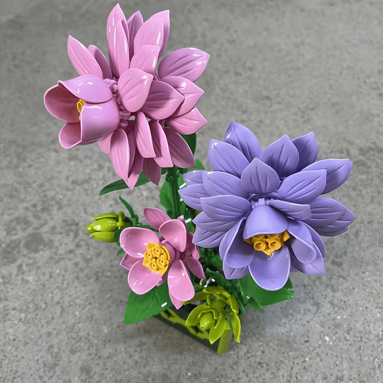 Creative Dahlia Potted Plant Building Block Set